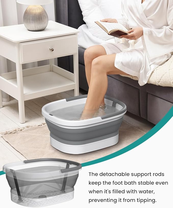 Nekteck Foot Soaking Tub Collapsible + Shiatsu Neck and Back Massager with Soothing Heat