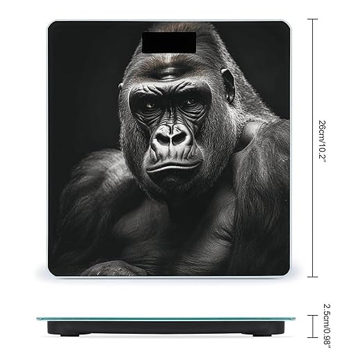 Male Gorilla Bathroom Scale for Body Weight LCD Display Digital Bathroom Scale Tempered Glass Bathroom Weight Scales Fashion Smart Scales for Home Bedroom 400 Lb