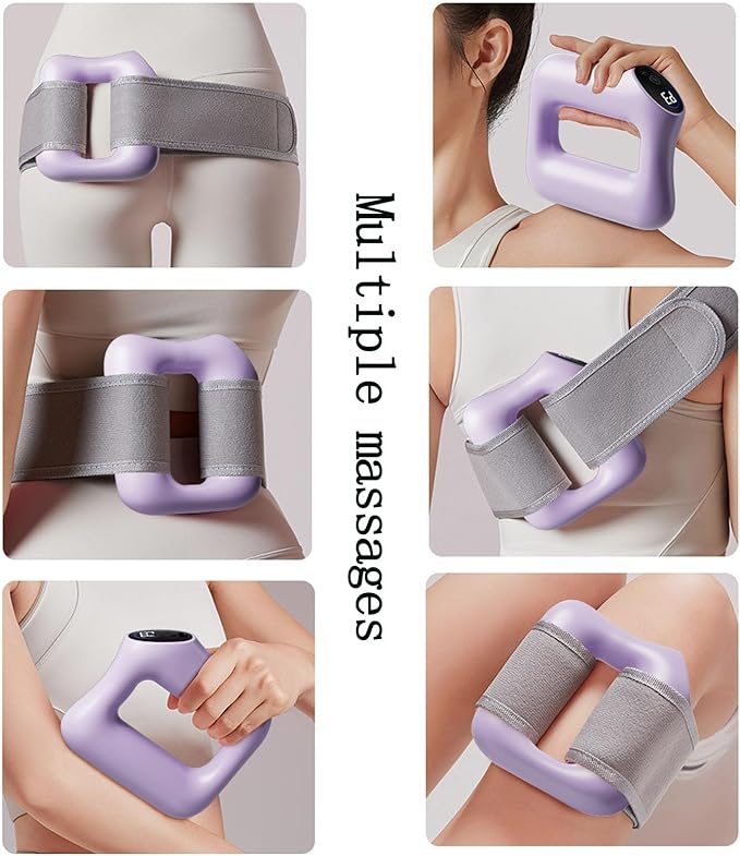 Fast Fat Burning Yoga Ring Massager Multifunctional Full-Body Fascia Ring Adjustable 3 Modes 5 Levels of Intensity Massage with Hands-Free Strap Ergonomic (Purple)