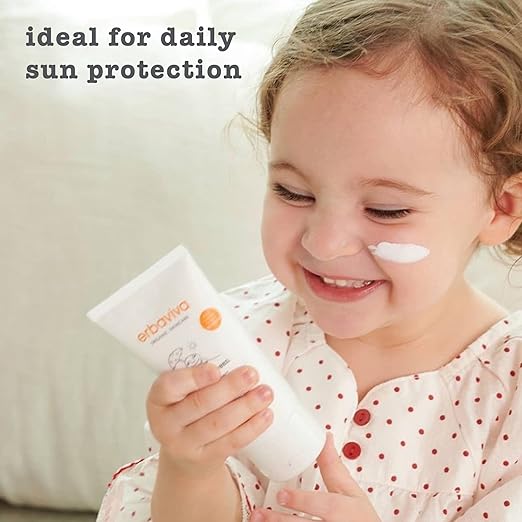 Erbaviva Organic Baby Sunscreen 2.5 Ounce - Coral Reef Safe Natural UVA &amp UVB Protection Water Resistant Infused with Essential Oils