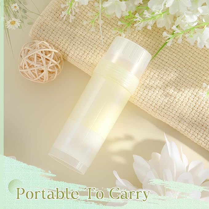 50 Pcs 60ml/2oz Empty Deodorant Containers Twist Up Plastic Filling Bottle Refillable Deodorant Holder Tube for Homemade DIY Lipstick Sunscreen Balm Lotion Bar(Translucent)