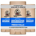 Dr. Squatch Natural Men’s Deodorant – Aluminum Free Natural Deodorant Men with Charcoal &amp Postbiotics for 72-Hour Odor Protection – Fresh Falls 2.65oz Stick (3-Pack)