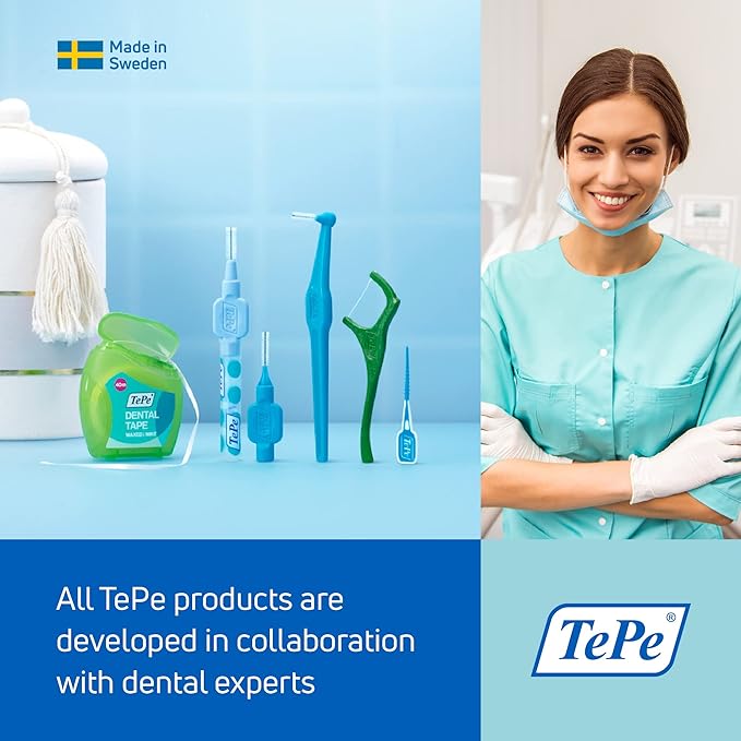 TePe Interdental Brush Original Soft Dental Brush for Teeth Cleaning Pack of 25 1.5 mm Extra-Large Gaps Black Size 8