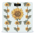 Sunflower Hand Painted Floral Scale for Body Weight Precision Bathroom Weighing Scales with Back Lit LCD Display Sturdy Tempered Glass Body Weight Scales Digital Bathroom Scale 400lb