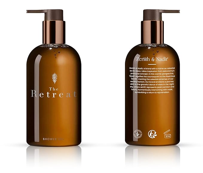 The Retreat Luxury Shower Gel with Aloe &amp Vitamin E – Gentle Cleansing &amp Hydrating Body Wash – Refreshing Spa-Inspired Scent – Cruise-Inspired Bath Experience – All Skin Types – 8.45 fl oz (25