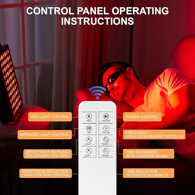 Red Light Therapy Panel for Face and Body Infrared Light Therapy with Timer &amp Remote Control Quad Wave 660nm 850nm 630nm 940nm Near Infrared Light Therapy Panel Portable Dual Chip LED Device