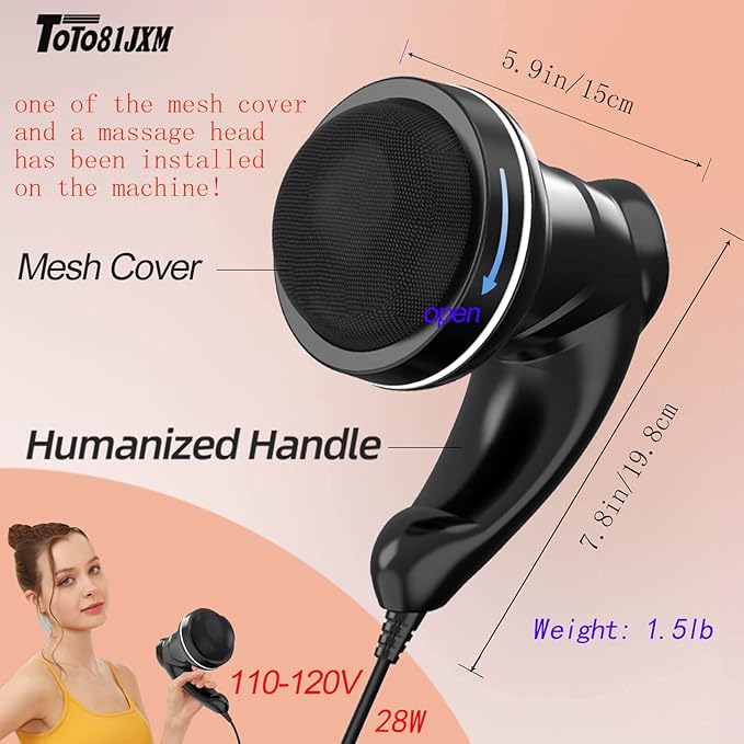 Body Sculpting Machine for Women -6-Speed 8 Heads Cellulite Massage &amp Lymphatic Drainage Device Handheld Vibrating Lipo Roller Massager for Belly Butt Arm Legs Fat Wide Area Home Use (Black)