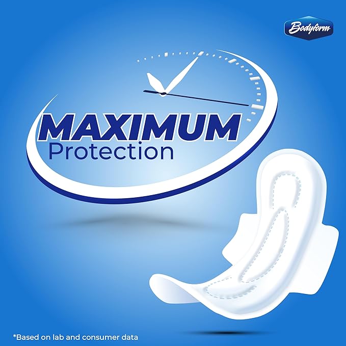 Bodyform Maxi - Value Sanitary Napkins Cushion Soft Always Comfortable and Ultra-Absorbent (Regular Wings 288 Count (24 Packs of 12 Counts))