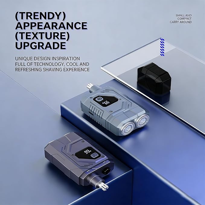 Travel Friendly 2 in 1 Design Electric Shaver and Nose Trimmer for on The Go Featuring Dry Wet Capability Rechargeable Shaver