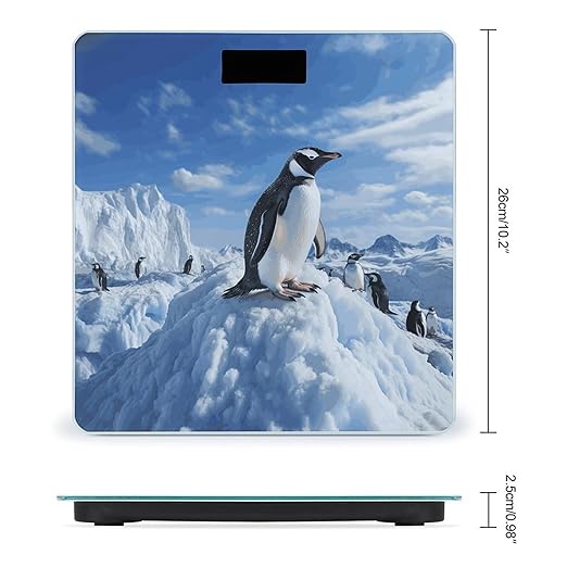 Snow Mountain Penguin Bathroom Scale Weight Scale for Body WeightHighly Accurate Digital Weighing Machine Clear LED Display Digital Bathroom Body Scale 400lb/182kg