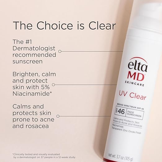 EltaMD UV Clear Tinted Face Sunscreen SPF 46 Oil Free Sunscreen for Sensitive Skin with Zinc Oxide Dermatologist Recommended