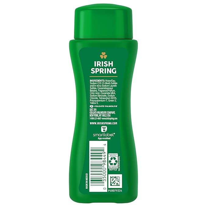 Irish Spring Men's Body Wash Shower Gel Original Clean Travel Size Body Wash 3.40 Fl Oz (Pack of 24)