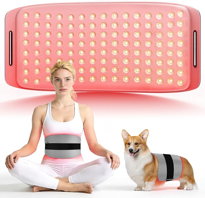 Red Light Therapy for Dogs and Humans Portable 360 LED Chips Red Light Therapy Belt with Strap Infrared Light Therapy Devices for Muscle &amp Joint Pain Relief