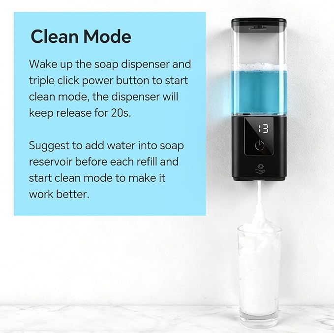 LAOPAO Soap Dispenser Automatic Soap Dispenser Wall Mount Rechargeable Foaming Soap Pump for Bathroom Kitchen Touchless Foam Soap Dispenser for Dish/Hand/Shower Soap Home &amp Commercial 540ml B