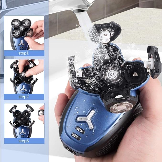Electric Razor for Men 5 In 1 Men's Washable Electric Shaver Machine For Men Grooming Beard Trimmer Facial Rotary Electric Razor Usb Rechargeable