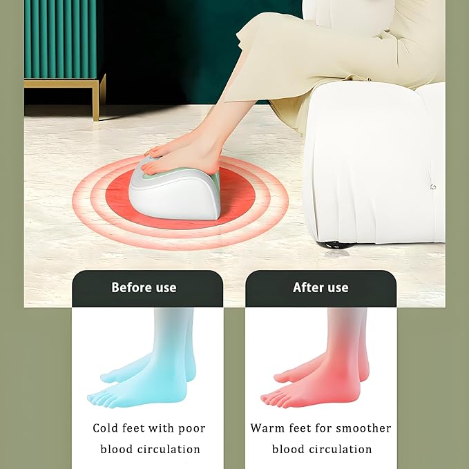 Foot Massager with Heat with 3 Intensity Levels Shiatsu Kneadingwith Massage RollerDual-Frequency Red Light 107.6°F Constant TemperatureIdeal for Feet Care and Pain Relief at Home Office﻿ (Green)