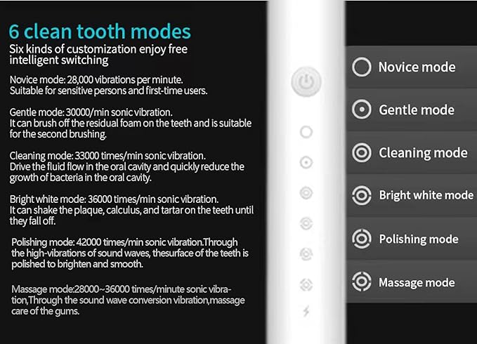 Two Pack Electric Toothbrush Rechargeable Toothbrushes for Adults and Teens with 8 Brush Heads