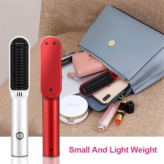 Portable Hair Straightener Anti Winding Electric Hot Comb Electric Straight Hair Comb Suitable for Travel and Home Use Anti Scalding Straightening Brush