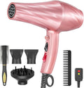 Ionic Hair Dryer2400W Negative Ion Low Noise Hair Dryer Professional Fast Drying Hair Dryers with 2 Speeds 3 Heat Settings Cooling Buttonwith Diffuser for Curly and Straight Hair（Sakura Pink）