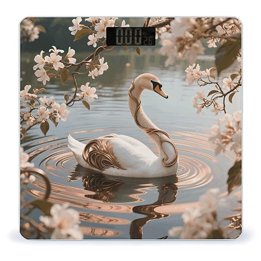 Graceful Crane Scale for Body Weight Sturdy Tempered Glass Weighing Scales with LCD Display Accurate Digital Bathroom Scale Convenient Body Fat Smart Scales Easy Read
