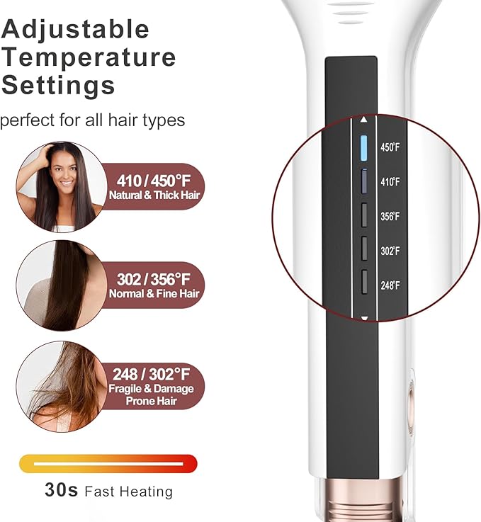 K&ampK 2.25 Inch Flat Iron Hair Straightener Professional Extra Wide Hair Straighteners for Therapy Keratin 3D Floating Ceramic Tourmaline Coating Plate Irons for Thick Hair Damage and Frizz