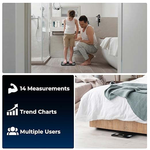 COUNTO Smart Scale- Digital Scale Measuring Body Parameters| Smart Bluetooth Body Fat Measurement Device Body Composition Monitor with Smart App| Bathroom Scales Accurate for Bmi Muscle