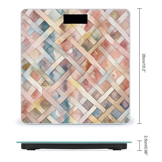 Multicolor Art Style Scale for Body Weight Anti-Slip Tempered Glass Digital Bathroom Scales Clear LCD Display Weighing Scale Safe Rounded Corners Smart Scales