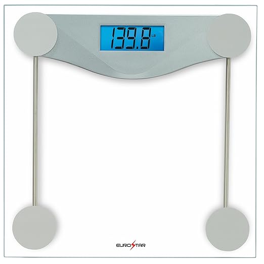 EUROSTAR Digital Glass Bathroom Scale Clear