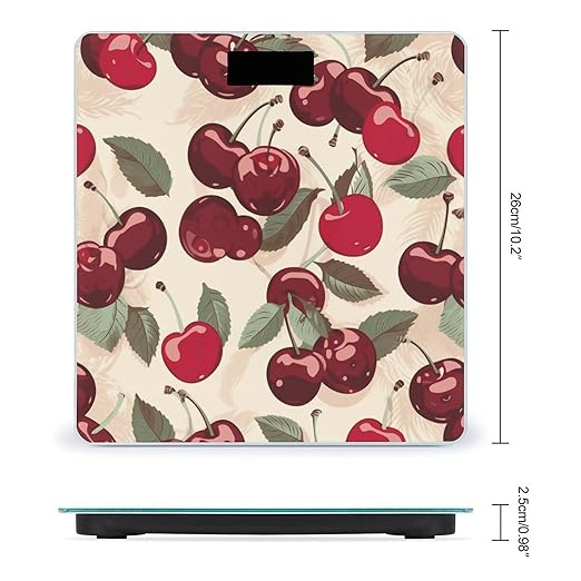 Cherry Pattern Smart Scale for Body Weight Accurate Bathroom Scale with LED Display Digital Weight Scales Weighing Machine High Precision Scales for Bath Home