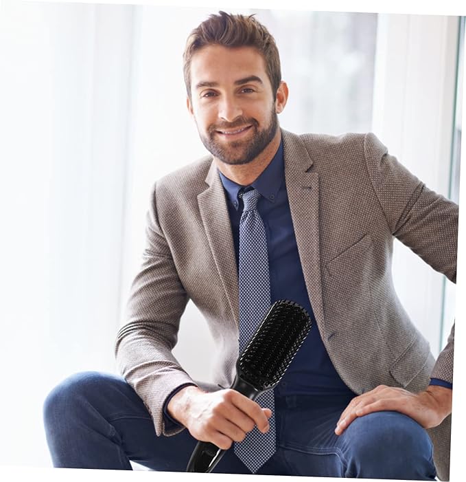 6 Beard and Hair Straightening Brush Gears Heat Professional Electric Comb for Smooth Shiny Styles LCD Display Rotating Cord for Home and Travel