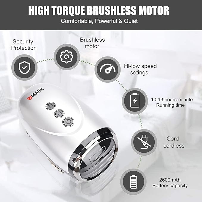 Professional Haircut Massager/Cordless Handheld Massager Vibration Neck/Legs/Hands/face Massager 2 Massage nodes 2600AMH (Silver)