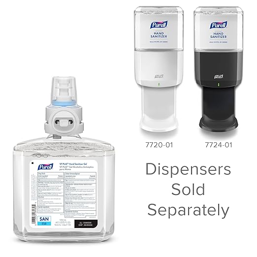 PURELL VF PLUS Hand Sanitizer Gel Fragrance Free 1200 mL Refill for PURELL ES8 Automatic Hand Sanitizer Dispenser (Pack of 2) – 7099-02