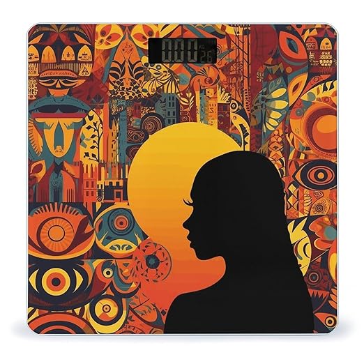 Colorful Girl Digital Bathroom Scale for Body Weight Weighing Scale with Backlit LCD Display High Precision Measurements &amp Measures Weight Up to 180kg
