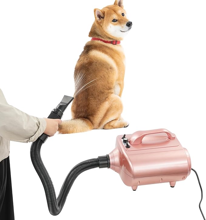 Pet Grooming Hair Dryer 3600W Dual Motor Dog Dryer Blower with Adjustable Speed &amp Temperature High Velocity Pet Hair Dryer for Large &amp Small Dogs Includes Nozzles &amp Flexible Hose