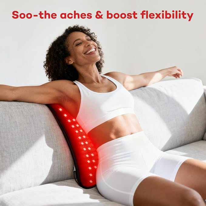 Ezona Red Light Therapy Pad for Body Pain 24 x 12 inch Large Infrared Light Therapy with 660/ 850nm for Back Relief High-Output 242 LEDs Light with Remote Control for Shoulder Waist Knee Muscle