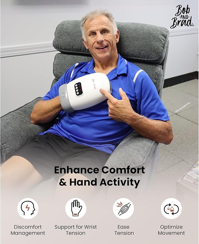 BOB AND BRAD Hand Massager with Heat and Compression FSA-HSA Eligible H60 Cordless Hand Massager for Arthritis and Carpal Tunnel Pain Relief Heated Wrist Finger Massage 5 Intensity Settings