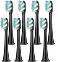 Compatible for 8Pcs Replacement Brush Heads with DiamondClean HX3/HX6/HX9 Series Electric Toothbrush HX6064(8Pcs Black)