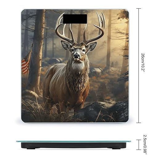 Deer Hunting Season Scale for Body Weight Highly Accurate Digital Bathroom Body Scale Digital Bathroom Scales for People Anti-Slip Large LCD Display Smart Scales