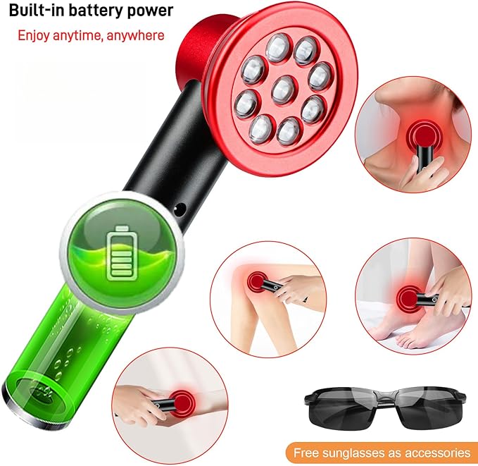 Red Light Therapy Portable Handheld LED Light Therapy Device 3 Modes 630/660/850 nm Wavelengths for Deep Relief of Muscle and Joint Pain in The Body Facial Skin Care (Medium)