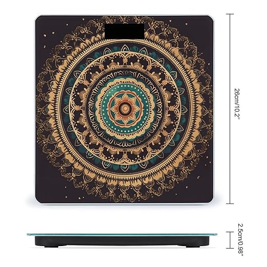Mandala Digital Bathroom Scale for Body Weight with High Precision Digital Weighing Scale with BMI Clear LCD Display and Step-On Measures Weight Up to 180kg
