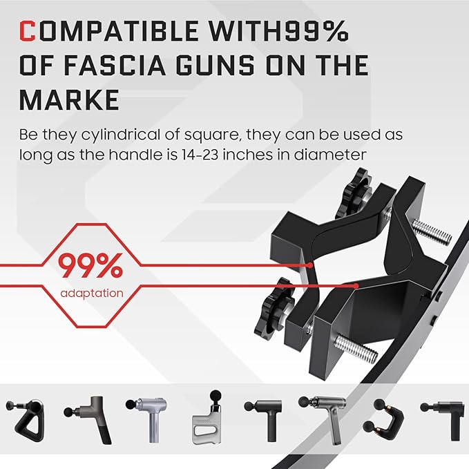 Upgrade Massage Gun Holder Percussive Massage Gun Mount for Back Compatible with Most Massage Guns Design for Hard to Reach Areas