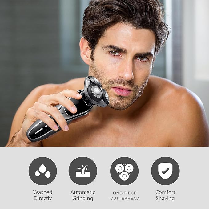 SH90 Replacement Rotary Heads Compatible with Philips Norelco Shavers Series 9000Replacement Shaver Head with Upgrade Double-Layer Precision Blades for Men's Shaving2 Packs