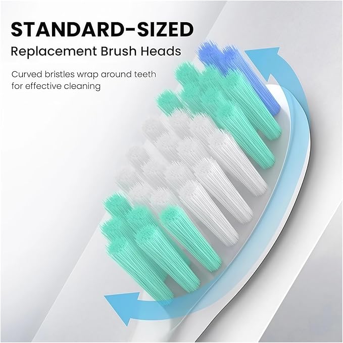 10 Pieces Replacement Brush Heads Compatible with Aquasonic Series Electric Toothbrush Soft Bristle Deep Clean Teeth(8pcs White)