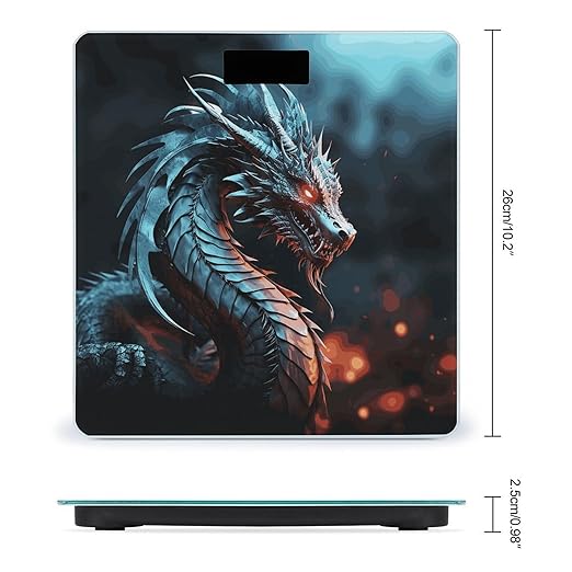 Dragon Bathroom Scale for Body Weight Bathroom Weighing Scale with Backlit LCD Display Highly Accurate Measures Weight Up to 180kg