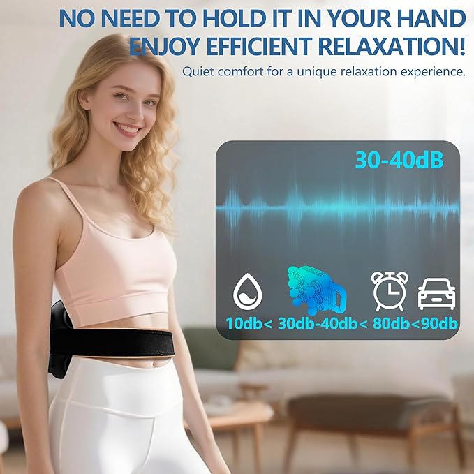 Six Head Massage Gun 50 Intensity Levels &amp 9 Massage Modes Equipped with 3 Different Massage Heads Massage Gun with Adjustable Belt Ideal Gifts for Women Men Mom and Dad