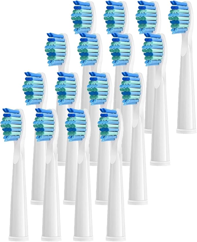 4 Pcs Electric Toothbrush HeadsCompatible for D7/D8/FW507/FW508/FW551/917/959/SG-E9 Moderately Soft Bristles Brush(16pcs White)