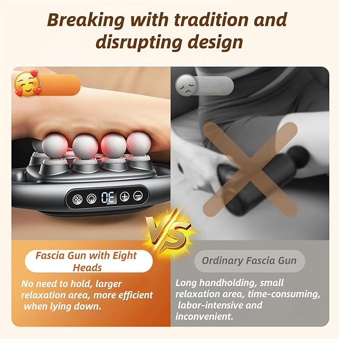 16-Drive 8-Head Massage Gun SetMassage Gun with 16 Attachments &amp Red Light Therapy - Quiet 8-Speed Muscle Massager for BackLegsFull Body Pain ReliefRecovery and Relaxation (Black-8)