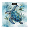 Sea Turtle-Blue Scale for Body Weight High Precision Digital Weight Scales with LCD Display Anti-Slip Sturdy Slim Tempered Glass Bathroom Scale for Home Use