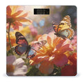 Butterflies and Flowers Weight ScaleClear LED Display Bathroom Digital Weighing ScaleTempered Glass Digital Bathroom Scale for Body Weight Capacity Up to 400 Lbs