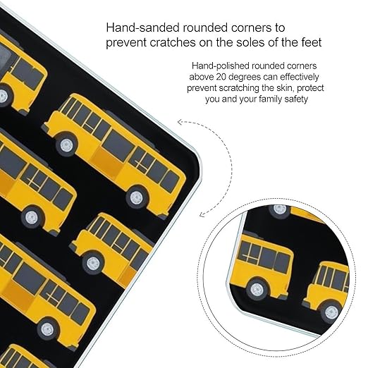 Men's Smart Scale for Body Weight Digital Bathroom Weighing Scale Automatic Switch Energy Saving Scale Black Yellow School Bus